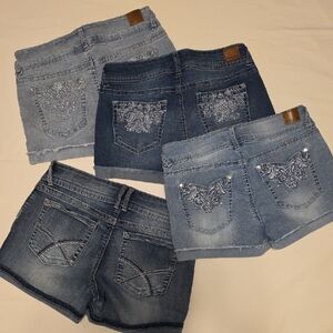 Wallflower Denim Shorty Shorts Bundle. Juniors Size 9